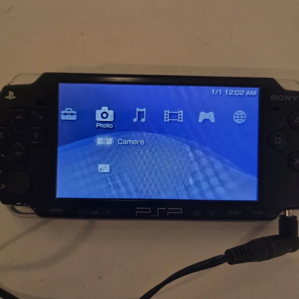 Sony PSP 2001 Black Needs Battery And Cover  Game Case 1 Game No Power Cable